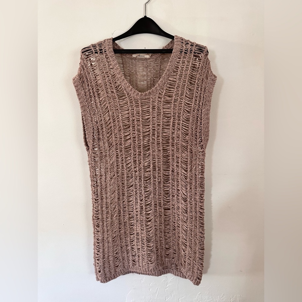 J BRAND Terra Cotta Woven Oversized Fit Sleeveless Shirt Size S